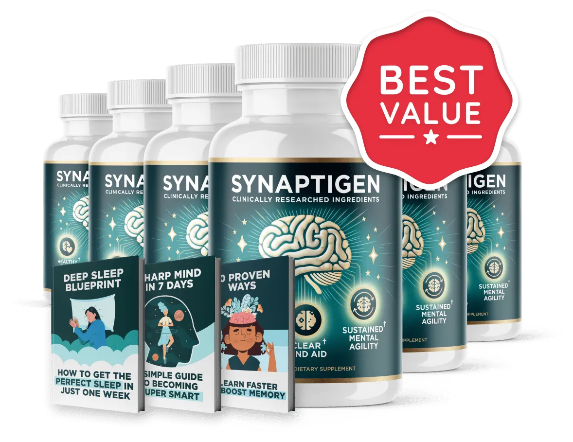 Synaptigen Supplement - 6 Bottles Gut-Brain Axis Cognitive Support Formula